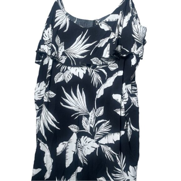 Old Navy XXL Dress Sundress Black White Tropical Beach Vacation Summer Flowy 2XL - Picture 4 of 10